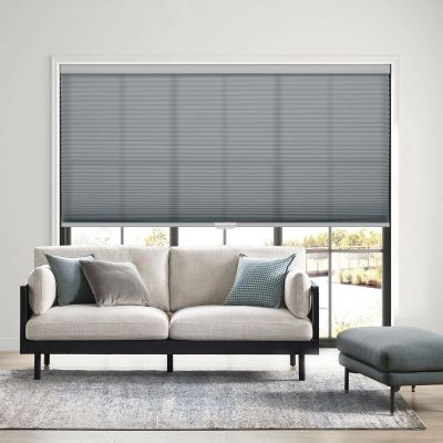 ACMEART Cordless Cellular Shades for Windows Doors,Light Filtering Thermal Insulation Fabric Honeycomb Window Blinds for Home Office Custom Size Grey