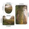 BTCOWZRV Bathroom Rug Set 3 Piece Super Soft Absorbent Bath Mats Non-Slip Wilderness Park Bath Rug U-Shaped Contour Toilet Rug Washable Toilet Lid Cover for Bathroom Floor Tub and Shower view 2