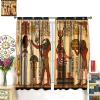 AAVEUP Egyptian Curtains, Mystery Vintage Eternal Sun Ancient Egypt Black Script Pharaonic Totem Blackout Windows Treatments, Thermal Insulation Drapes for Boys Girls Living Room Bedroom 52x84in view 4