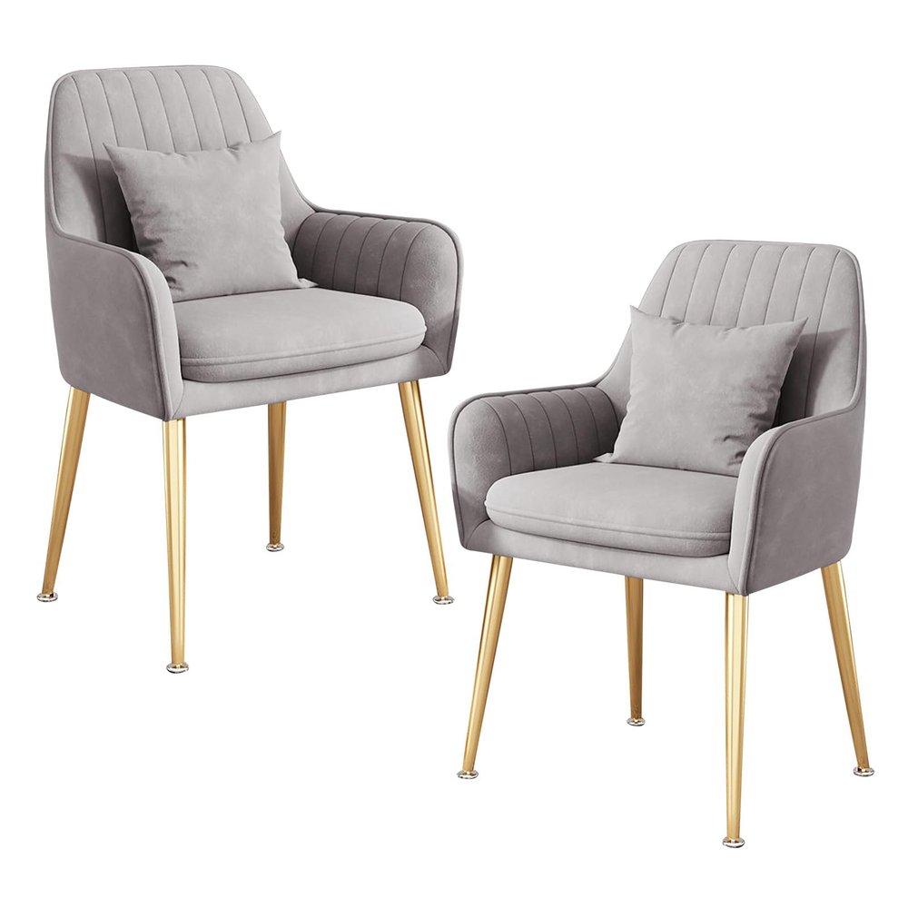Guyifuny Set of 2 Velvet Dining Chairs, Kitchen Dining Room Chairs, Reception Chairs Armchairs for Bedroom Counter Lounge Living Room