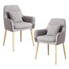 Guyifuny Set of 2 Velvet Dining Chairs, Kitchen Dining Room Chairs, Reception Chairs Armchairs for Bedroom Counter Lounge Living Room view 1