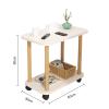 Sarkoyar Side Table End Table,Wood Night Stand with 2-Tier Storage Shelf & 4 Wheels, Mobile Bedside Table Coffee Table for Bedroom Living Room Small Space White view 3