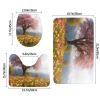 BTCOWZRV Bathroom Rug Set 3 Piece Super Soft Absorbent Bath Mats Non-Slip Tree Flowers Nature Scenery Bath Rug U-Shaped Contour Toilet Rug Washable Toilet Lid Cover for Bathroom Floor Tub and Shower view 2