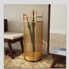 Umbrella Stand, Umbrella Stand Rack for Entryway Hallway Front Door, Golden Metal Umbrella Stand Umbrella Holder, Floor-Standing Hollow Umbrella Basket with Hook and Drip Tray, Corridor Entrance D view 4