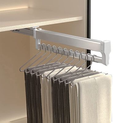 Closet Rod for Hanging Clothes, Bedroom Stainless Steel Wardrobe Rail Tube - Extendable Pull Out Closet Rod, 30-80cm Adjustable Clothes Rail, Closet Rod For Closet Housewares Clothes Organizer, Space-