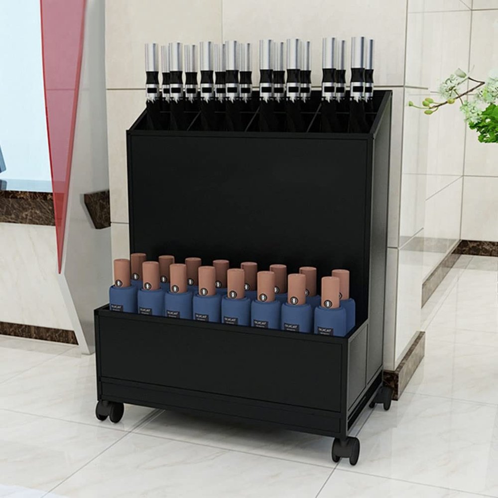 Umbrella Stand, Hotel Lobby Square Umbrella Stand Rack, High Capacity Umbrella Holder for Entryway, Umbrella Stand with Removable Drip Tray, Universal Wheel Design Ideal for Home Office Decor Umbrella