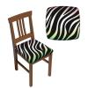 Dwrepo Seat Covers for Dining Room Chairs Dust-Proof Chair Covers Set of Two Pieces Square Removable Washable Zebra Seat Cushion Slipcovers with Elastic Ties Chair Seat Protector for Kitchen Office view 1