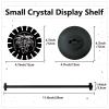 CRASPIRE Wooden Pendulum Holder Moon Flower Crystal Divination Dowsing Wheel Black Display Stand Shelf Vintage Rome Witch Stuff Organizer Rack with Studdle for Home Tabletop Necklace Stone view 2