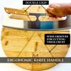 14" Dual-Grip Pizza Cutter Rocker Board Set | Bamboo Pizza Cutting Board with Pizza Rocker Knife Slicer | Pizza Serving Board | Pizza Cutter Rocker Blade | Best Pizza Accessories Gift Set view 3