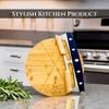14" Dual-Grip Pizza Cutter Rocker Board Set | Bamboo Pizza Cutting Board with Pizza Rocker Knife Slicer | Pizza Serving Board | Pizza Cutter Rocker Blade | Best Pizza Accessories Gift Set view 4