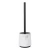 MUYRJLZX Stainless Steel Handle Toilet Brushes Floor-Mounted Toilet Brush with Resin Holder Toilet Cleaner Brush Deep Cleaning view 1