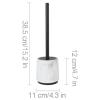 MUYRJLZX Stainless Steel Handle Toilet Brushes Floor-Mounted Toilet Brush with Resin Holder Toilet Cleaner Brush Deep Cleaning view 2