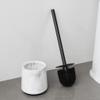 MUYRJLZX Stainless Steel Handle Toilet Brushes Floor-Mounted Toilet Brush with Resin Holder Toilet Cleaner Brush Deep Cleaning view 3
