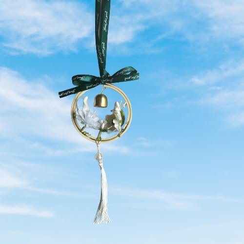 Bamboo Garland, Wind Chime Garland Pendant, Window Balcony Pendant car Decoration Pendant, DIY Chinese Wind Chime Garland Pendant, Spring Garland Pendant, Garden Decoration. (White Garland)