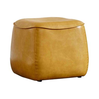 Small Leather Sofa Stool, Storage Pouffe Stool Change Shoe Footrest Wooden Legs for Living Room Bedroom - Great for The Living Room, Bedroom