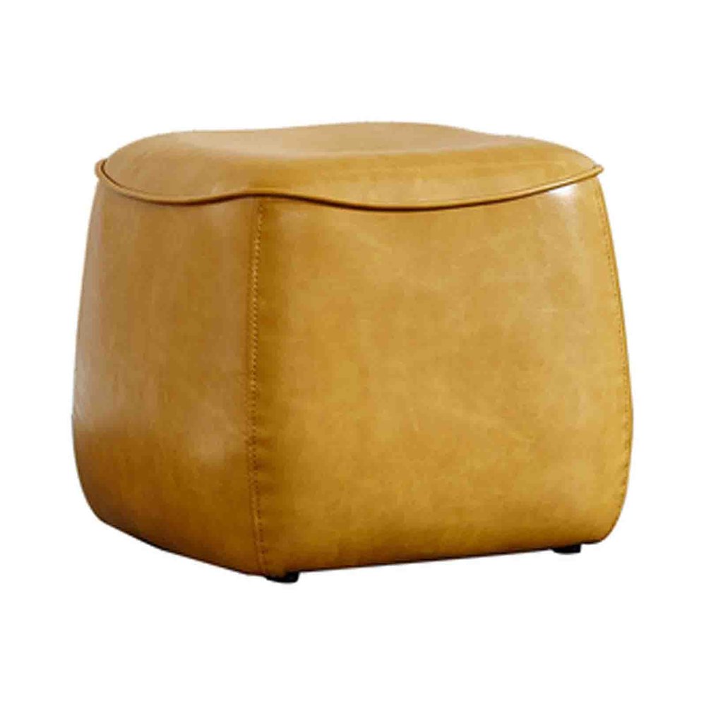 Small Leather Sofa Stool, Storage Pouffe Stool Change Shoe Footrest Wooden Legs for Living Room Bedroom - Great for The Living Room, Bedroom