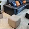 Small Leather Sofa Stool, Storage Pouffe Stool Change Shoe Footrest Wooden Legs for Living Room Bedroom - Great for The Living Room, Bedroom view 2