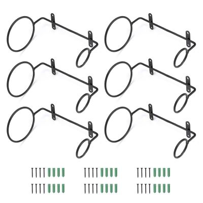 6pcs Metal Wine Rack Organizers Wall Mounted Single Wine Bottle Display Holder Kitchen Supplies Wine Shelf Bracket Decor Wine Showcase