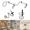 6pcs Metal Wine Rack Organizers Wall Mounted Single Wine Bottle Display Holder Kitchen Supplies Wine Shelf Bracket Decor Wine Showcase view 3