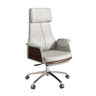TUOYIBO Office Chair, Modern Grey PU Leather-High Back Executive Office Chair, Recliner with Adjustable Backrest (170), Arm Rest, Adult Size