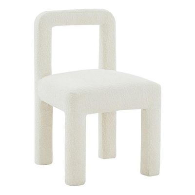 MAKLAINE Modern Contemporary Hazel Cream Boucle Dining Chair