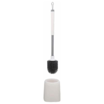 MUYRJLZX Silicone Bristles Toilet Brushes Wall-Mounted and Floor-Standing Toilet Brush and Holder Easy to Hide Bathroom Set