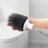 MUYRJLZX Silicone Bristles Toilet Brushes Wall-Mounted and Floor-Standing Toilet Brush and Holder Easy to Hide Bathroom Set view 4