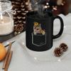 Lovesout Tortoiseshell Persian Cat Sunflower Pocket Design Coffee Mug Black Ceramic 11oz Kitten Owner Gift view 3