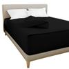 KANISHKA BEDDING Zip-On Fitted Sheet Set - Includes 1 Fitted Sheet Base and 2 Zip-On Sheets - Designed for Mattresses with Up to 8" Inch Deep Pockets Full Size - 600 TC - Black Color view 1