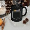 Lovesout Spotted Turtle Sunflower Pocket Design Coffee Mug Black Ceramic 11oz Pet Owner Gifts view 3