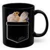 Lovesout Serama Chicken Hen Sunflower Pocket Design Coffee Mug Black Ceramic 11oz Farm Owner Gift view 1