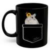Lovesout Mongolian Gerbil Sunflower Pocket Design Coffee Mug Black Ceramic 11oz Pet Owner Gifts view 2