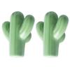 Ceramic Door Knobs,Ceramic Cabinet Knobs, 2 pcs Drawer Door Knobs Ceramic Cupboard Cabinet Pull Handles, Cactus Shape Drawer Pull Handle Furniture Cabinet Drawer Door Knobs (Color : Green) view 1