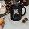 Lovesout Silver Tabby American Shorthair Cat Sunflower Pocket Design Coffee Mug Black Ceramic 11oz Kitten Owner Gift view 3