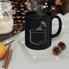 Lovesout Black Trakehner Horse Sunflower Pocket Design Coffee Mug Black Ceramic 11oz Farm Owner Gift view 3