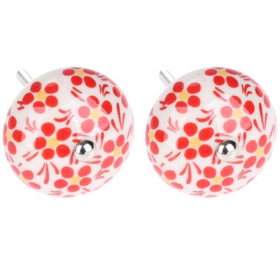 Ceramic Door Knobs,Ceramic Cabinet Knobs, Simple Pastoral Style Cupboard Kitchen Round Home Decor Drawer Pull & Handle for Closet Wardrobe Dresser - 2pcs (Color : Style D)