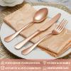 40 Pcs Rose Gold Silverware Set Service for 8, Premium Stainless Steel Flatware Set, Cutlery Utensil Set, Durable Home Kitchen Eating Tableware Set, Include Fork Knife Spoon Set, Dishwasher Safe view 3