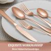 40 Pcs Rose Gold Silverware Set Service for 8, Premium Stainless Steel Flatware Set, Cutlery Utensil Set, Durable Home Kitchen Eating Tableware Set, Include Fork Knife Spoon Set, Dishwasher Safe view 4