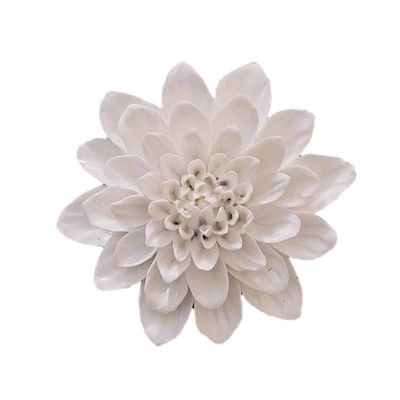 AMERRY Ceramic Flower Wall Art, Artificial 3D Flower Wall ArtHandmade 3D Wall Art Hanging Sculpture Porcelain Flower Wall Dcor for HomeHallwayLiving RoomBedroomKitchenOffice (White1)