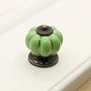 Ceramic Door Knobs,Ceramic Cabinet Knobs, 2 pcs Ceramic Pumpkins Wardrobe Handle Door Handle for Kids Furniture Hardware (Color : Green) view 2