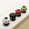 Ceramic Door Knobs,Ceramic Cabinet Knobs, 2 pcs Ceramic Pumpkins Wardrobe Handle Door Handle for Kids Furniture Hardware (Color : Green) view 3