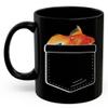 Lovesout Veiltail Goldfish Sunflower Pocket Design Coffee Mug Black Ceramic 11oz Pet Owner Gifts view 2