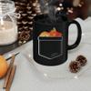 Lovesout Veiltail Goldfish Sunflower Pocket Design Coffee Mug Black Ceramic 11oz Pet Owner Gifts view 3