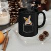 Lovesout Cinnamon Rabbit Sunflower Pocket Design Coffee Mug Black Ceramic 11oz Pet Owner Gifts view 3