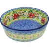 Polmedia Polish Pottery Bowl 7-inch UNIKAT - Petal Dance Pattern Handmade in Boleslawiec Poland by Ceramika Artystyczna + Certificate of Authenticity view 1