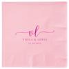 100 Personalized Foil Wedding Napkins Custom Monogram Cocktail Napkins Cheers Napkins Anniversary Engagement Napkins view 4