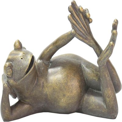 CHOVY Resin Frog Statue Home Decor Accent for Yoga Lovers Perfect Tabletop, Shelf, or Office Decoration