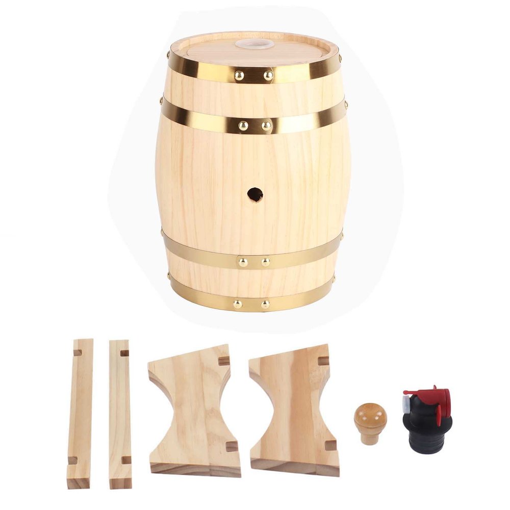 Wine Pine Barrels Self Brewed Aging Beer Wooden Barrels Bar Catering Decorative Ornaments (3L)