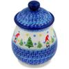 Polmedia Polish Pottery Authentic Polish Pottery Jar with Lid in Twinkle Twinkle Little Gnome Design Handmade in Bolesawiec Poland by Ceramika Nina + Certificate of Authenticity view 2
