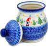 Polmedia Polish Pottery Authentic Polish Pottery Jar with Lid in Twinkle Twinkle Little Gnome Design Handmade in Bolesawiec Poland by Ceramika Nina + Certificate of Authenticity view 3